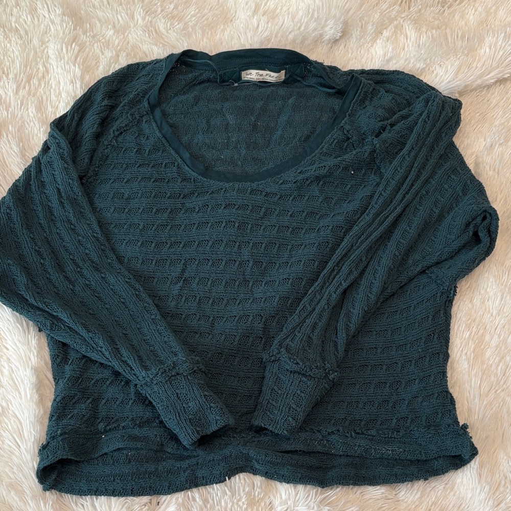 We The Free Teal Knit Top